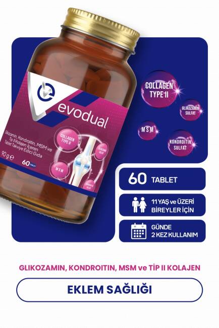 EVODUAL (Glikozamin, Kondroitin, MSM ve T İP II Kollajen İçeren Tablet Takviye Edici Gıda) - 1
